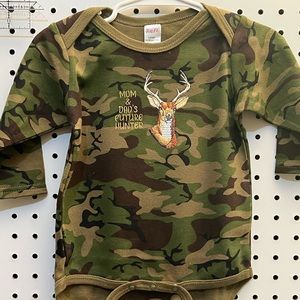 ***SALE*** NWOT - Machine Embroidered Long      Sleeve Camo Onesie
